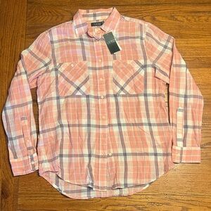 Ralph Lauren Blue Label Pink and White Plaid Button Down Shirt